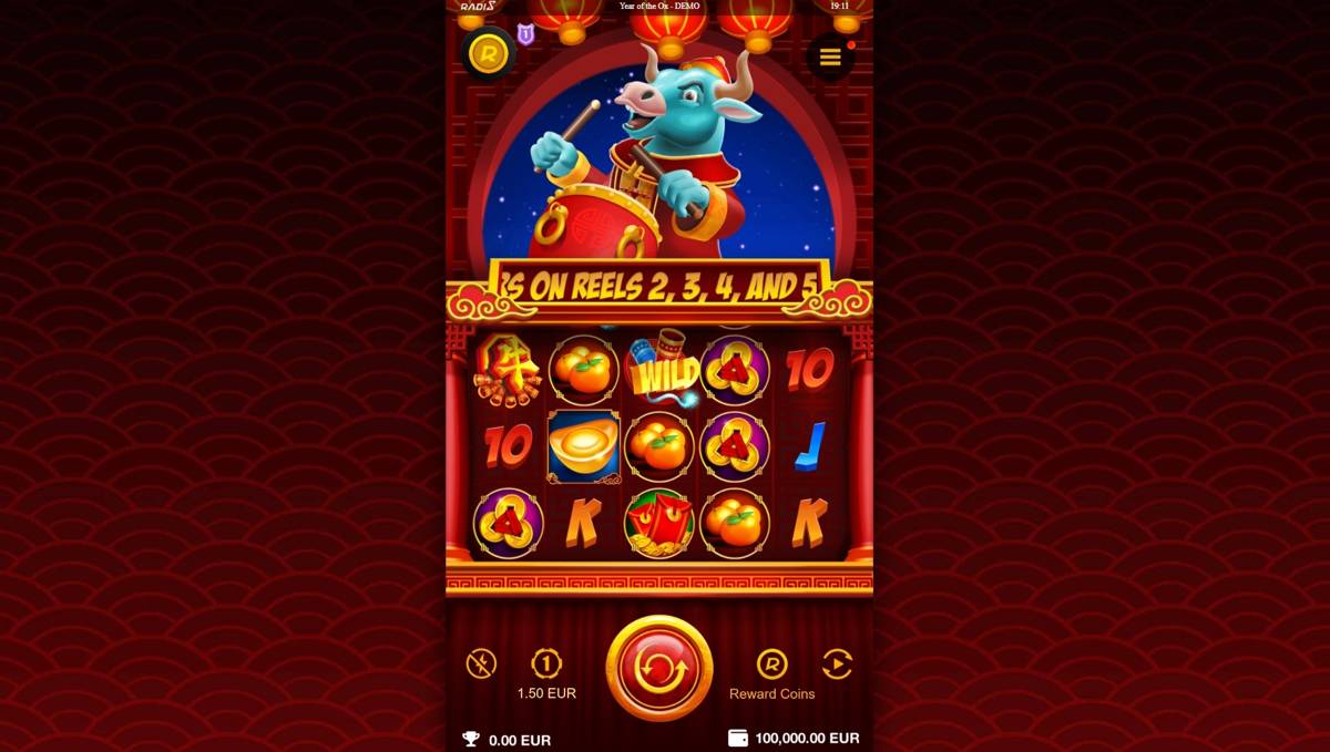 Year of the Ox: image of main menu