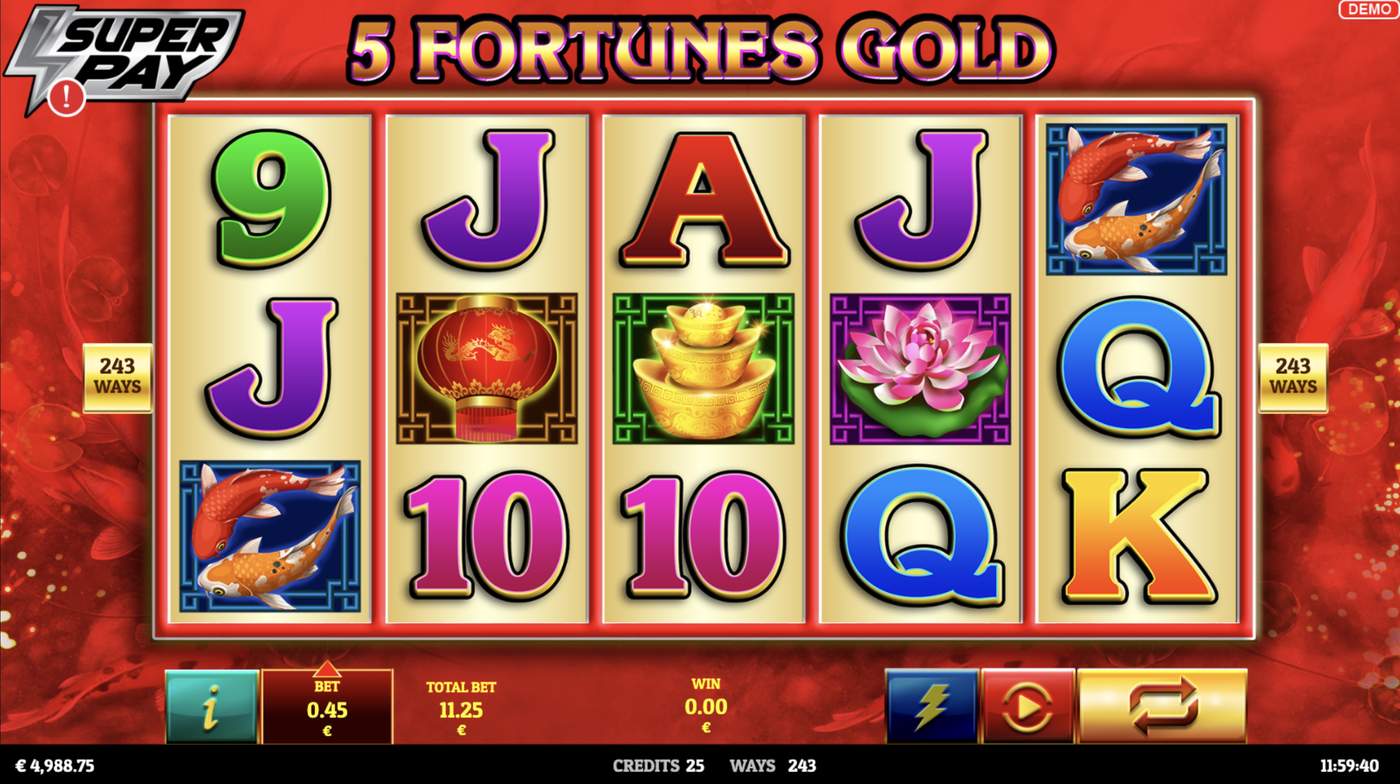 5 Fortunes Gold: image of main menu