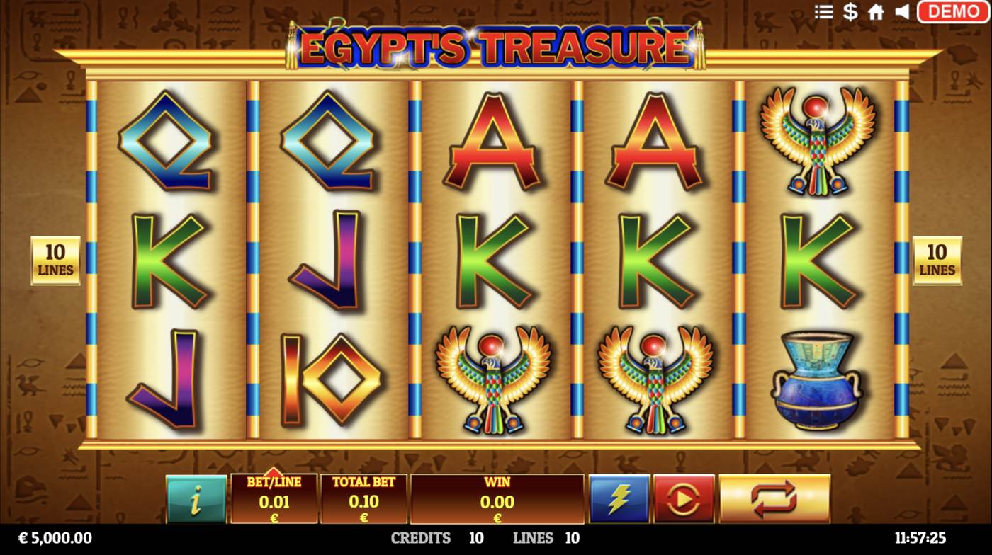 Egypts Treasure: image of main menu