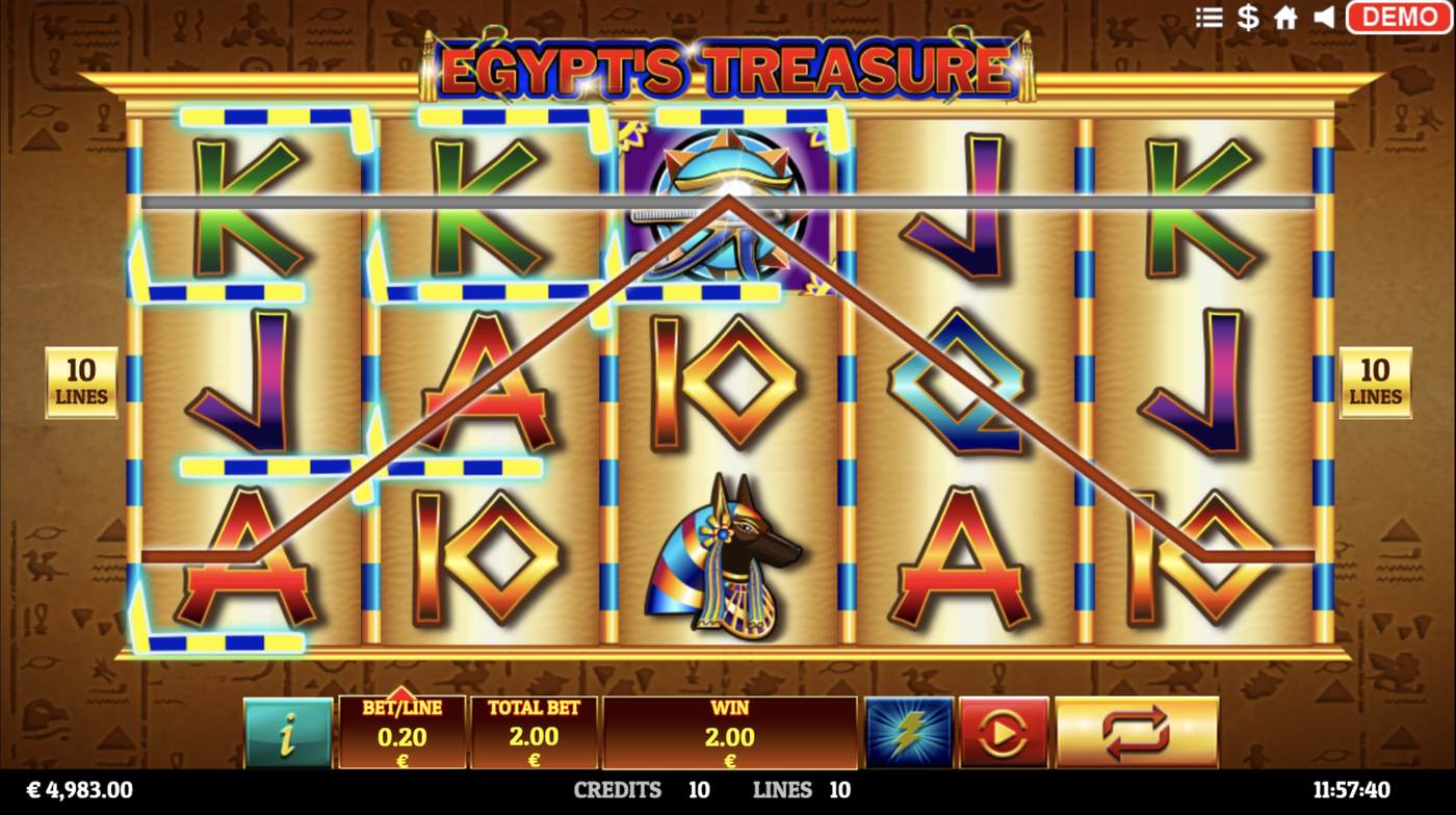 Egypts Treasure: image of winning