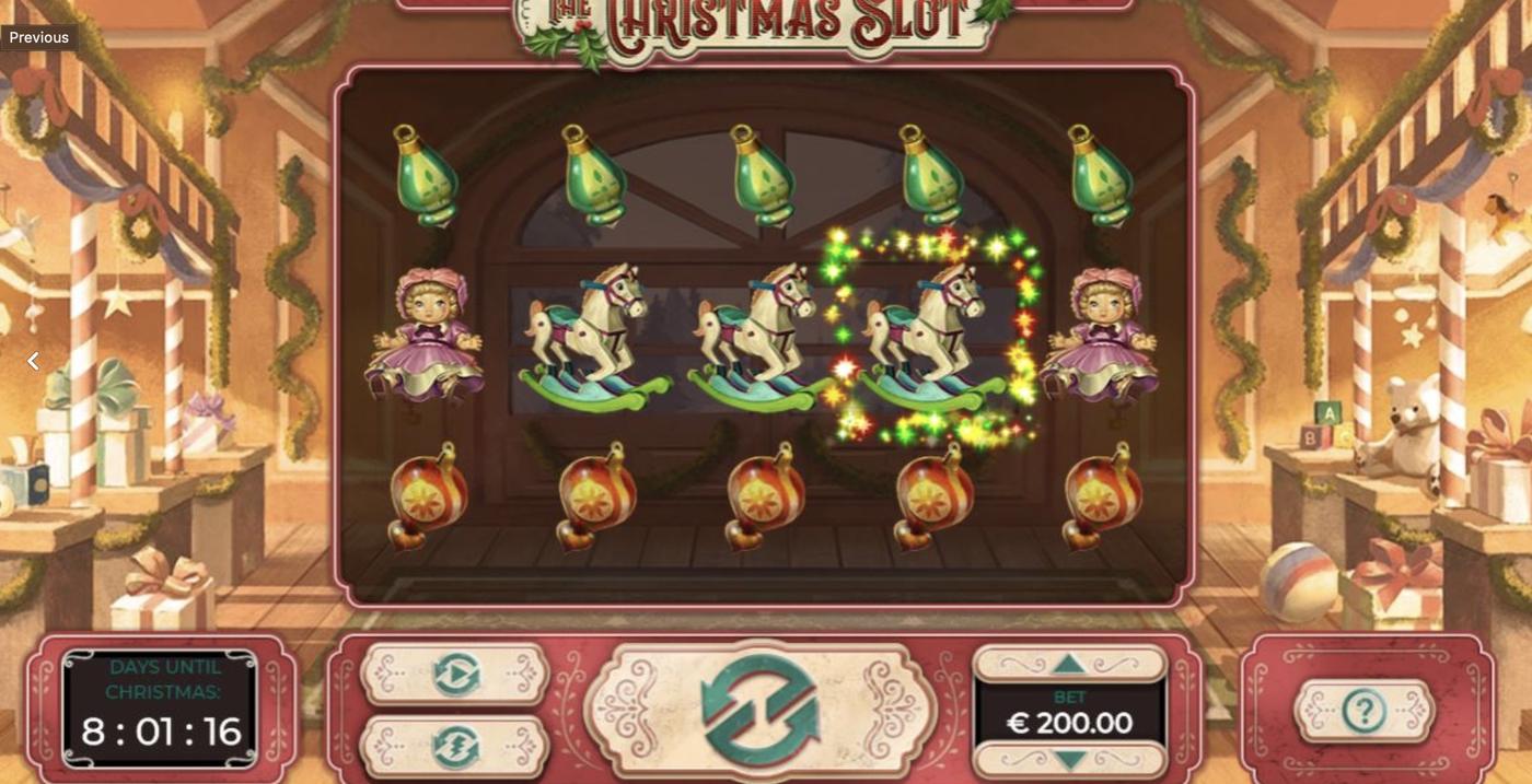 The Christmas Slot: image of main menu