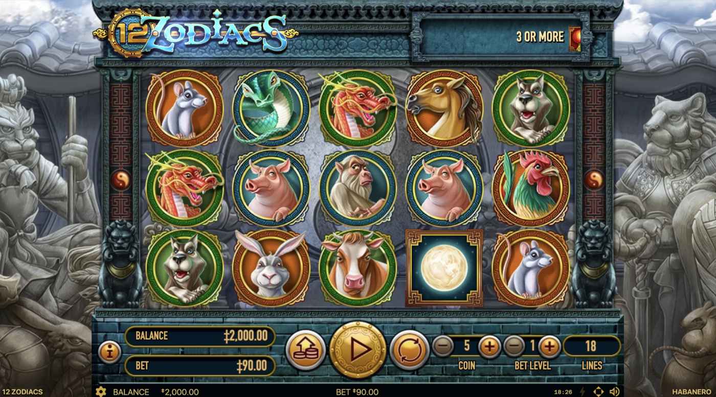 12 Zodiacs: image of main menu