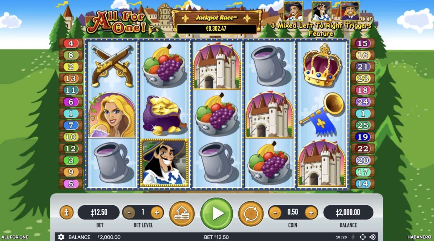 All For One: image of main menu