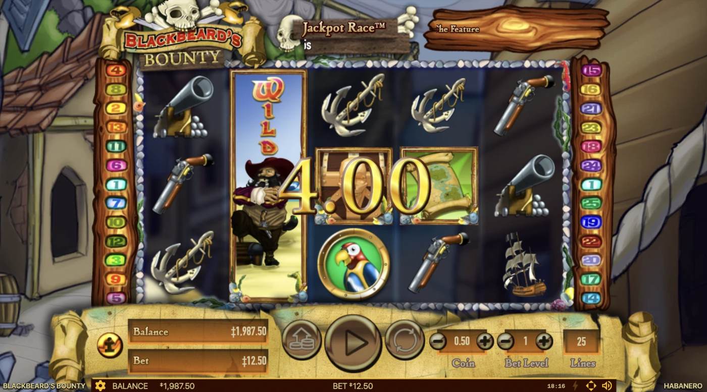 Blackbeard's Bounty (Habanero): image of winning