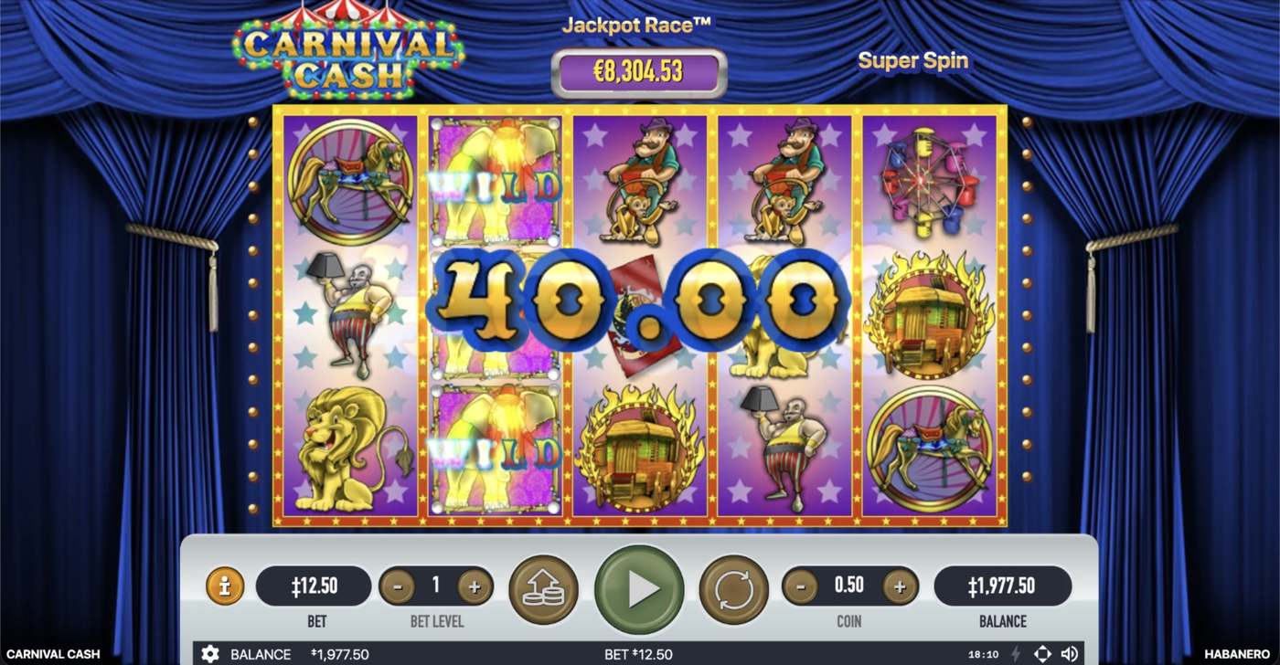 Carnival Cash: image of winning