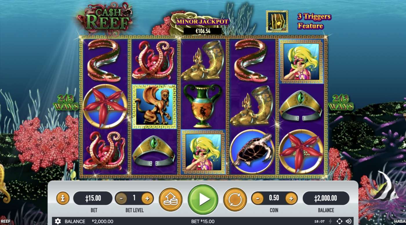 Cash Reef: image of main menu