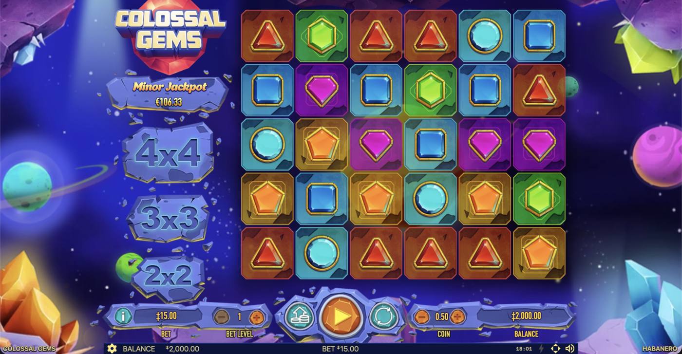 Colossal Gems: image of main menu