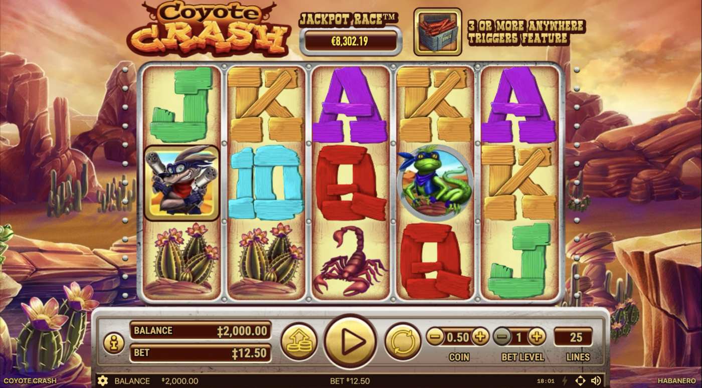 Coyote Crash: image of main menu