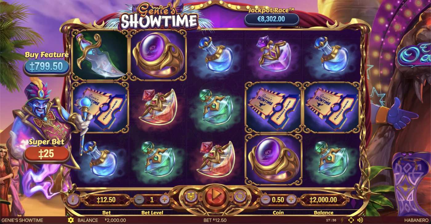 Genie's Showtime: image of main menu