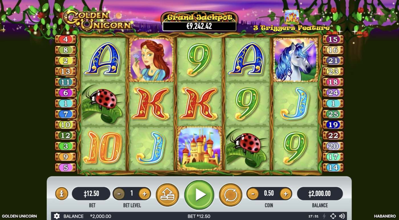 Golden Unicorn: image of main menu
