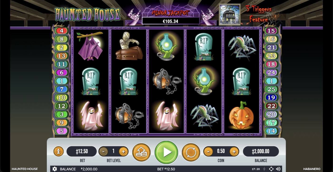 Haunted House (Habanero): image of main menu