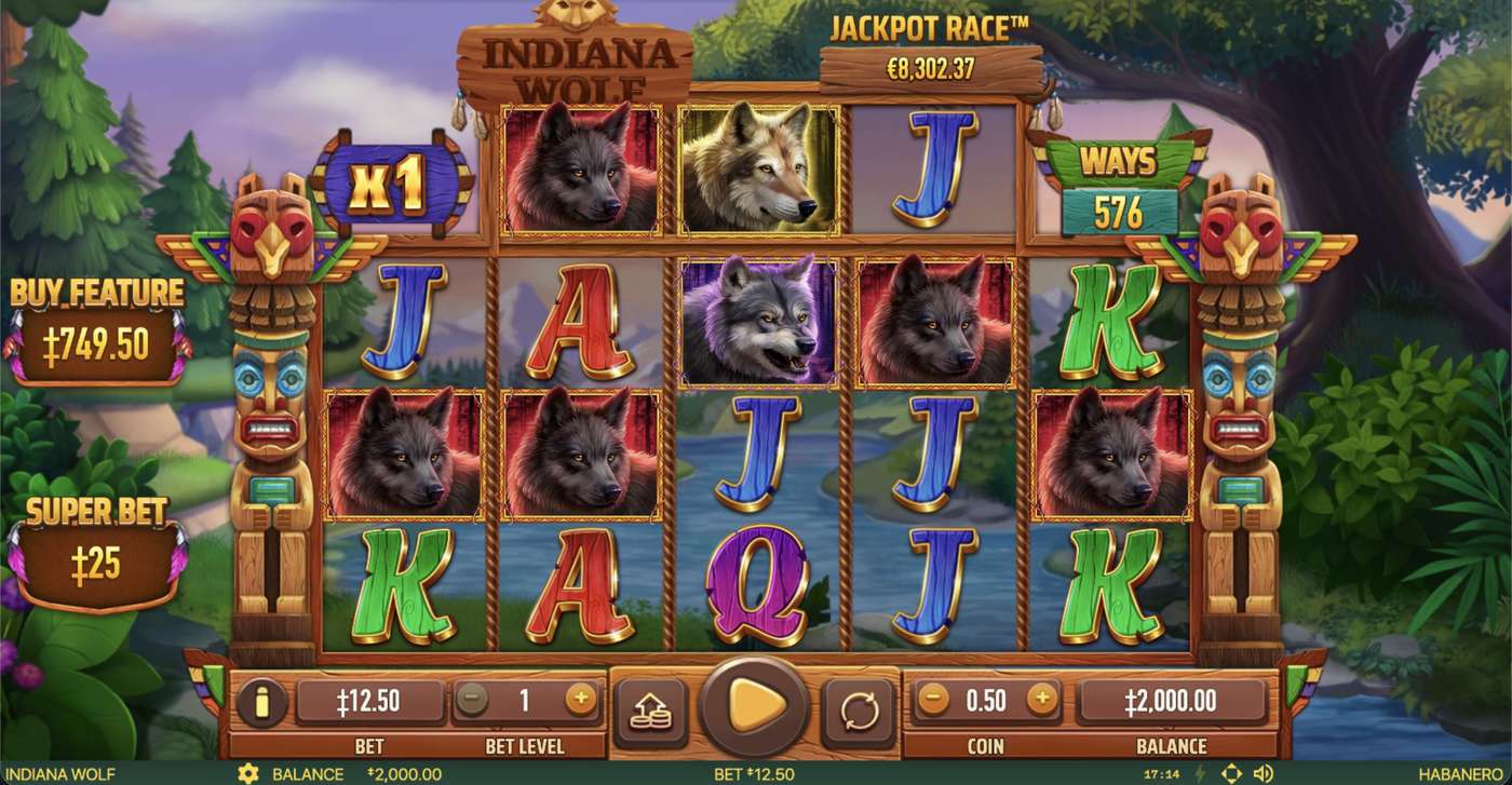 Indiana Wolf: image of main menu