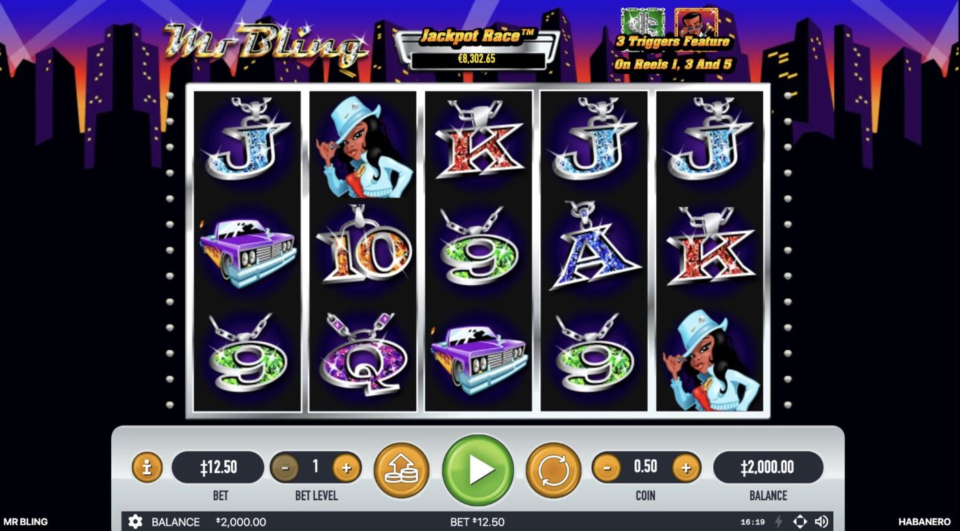 Mr Bling: image of main menu