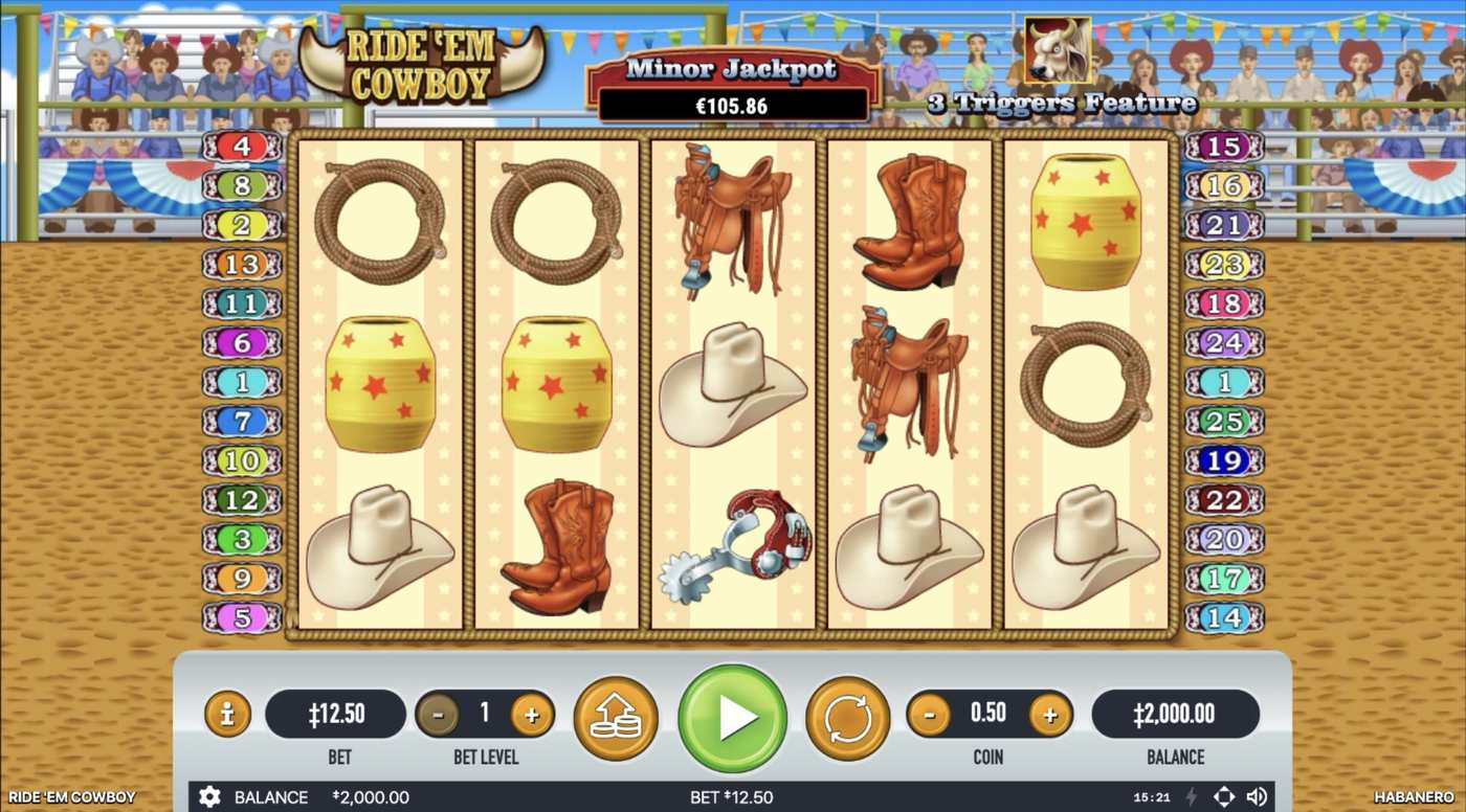 Ride 'em Cowboy: image of main menu