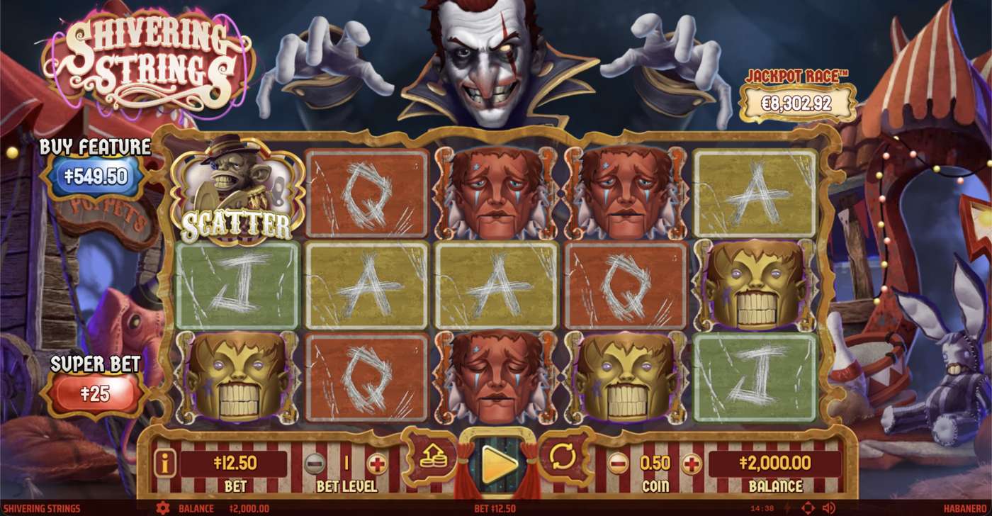 Shivering Strings: image of main menu