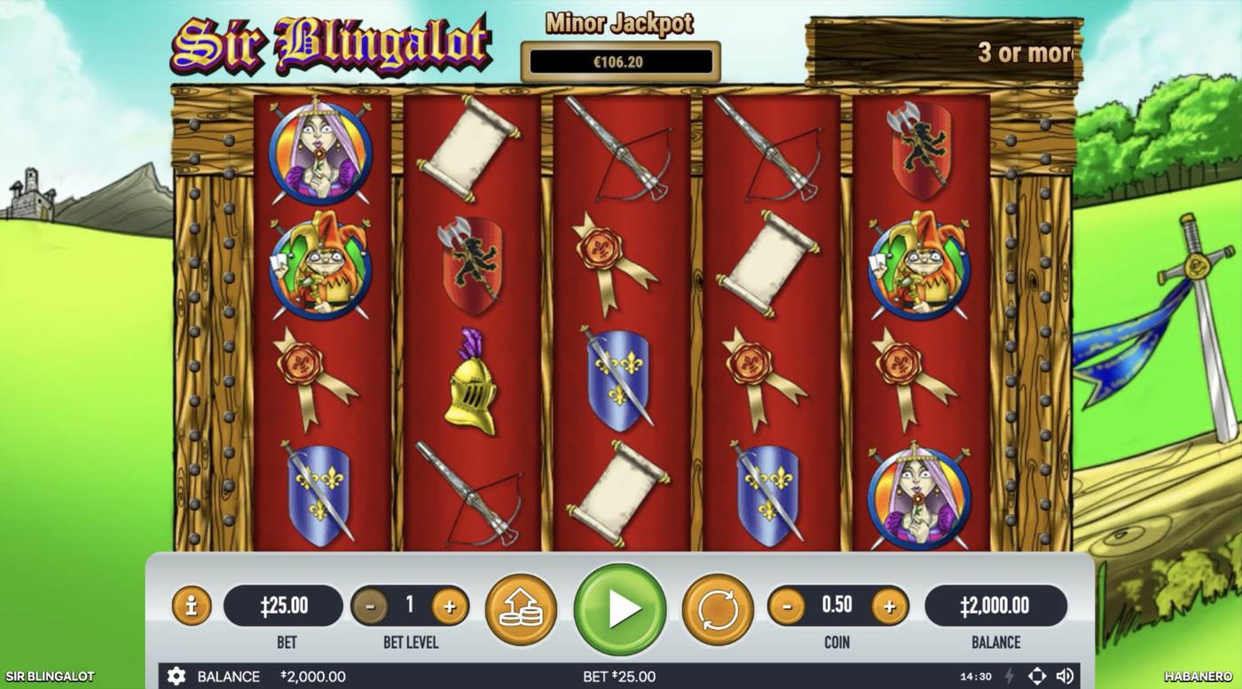 Sir Blingalot: image of main menu