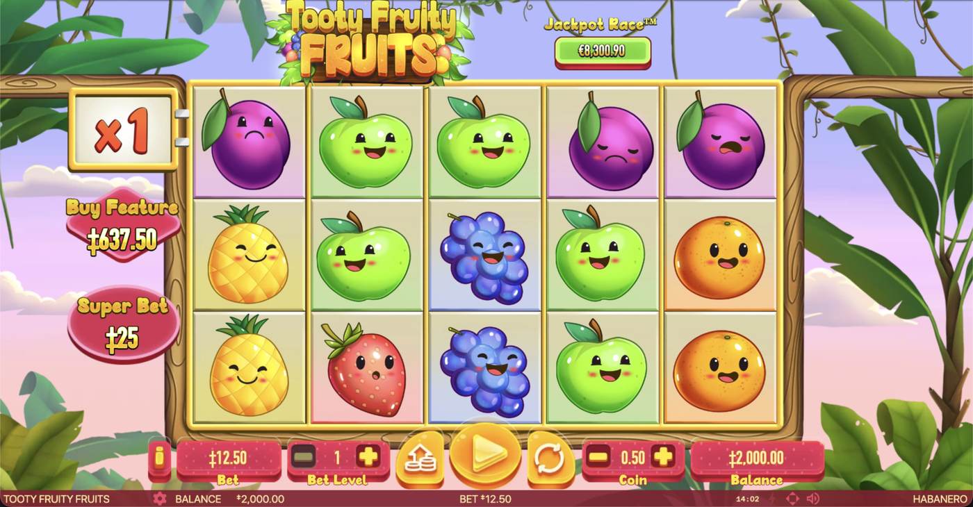 Tooty Fruity Fruits: image of main menu