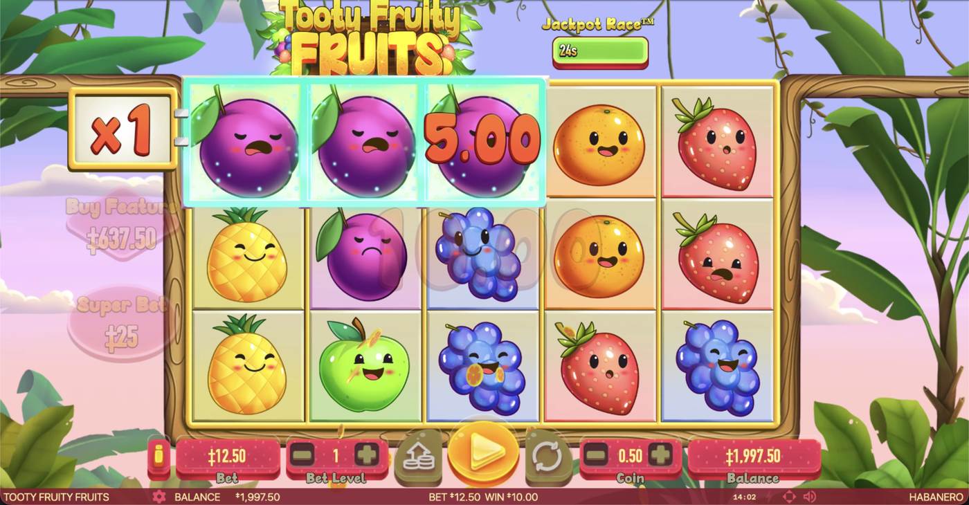 Tooty Fruity Fruits: image of winning