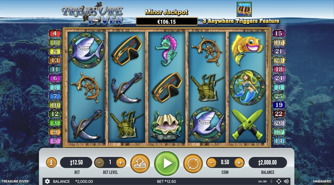 Treasure Diver: image of main menu