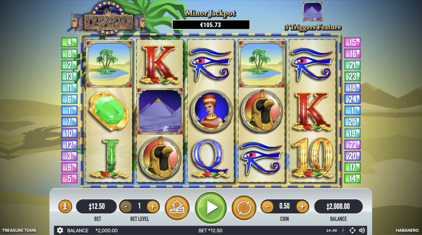 Treasure Tomb (Habanero): image of main menu