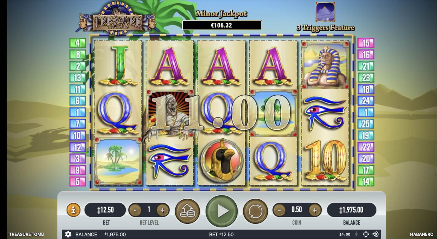 Treasure Tomb (Habanero): image of winning