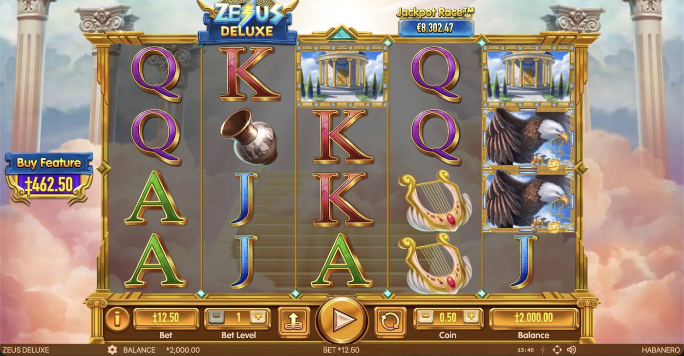 Zeus Deluxe: image of main menu