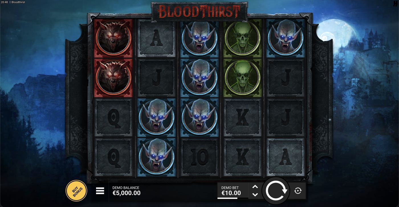 Bloodthirst: image of main menu