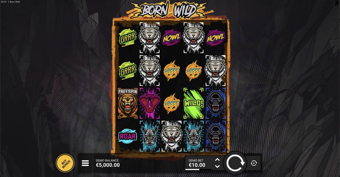 Born Wild: image of main menu