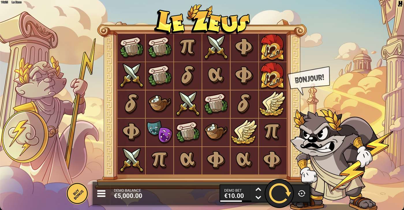 Le Zeus: image of main menu