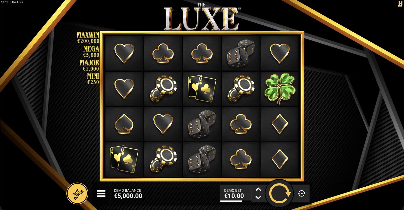 The Luxe: image of main menu
