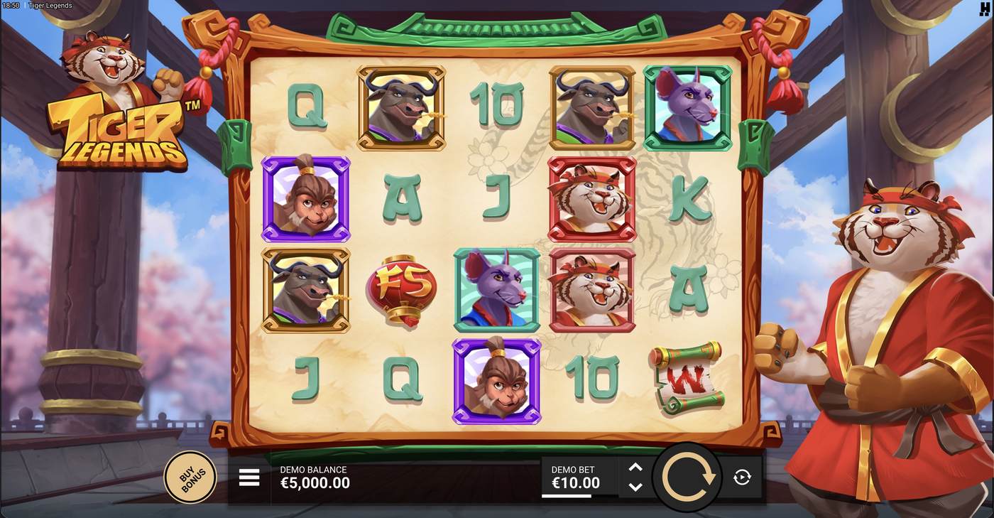 Tiger Legends: image of main menu
