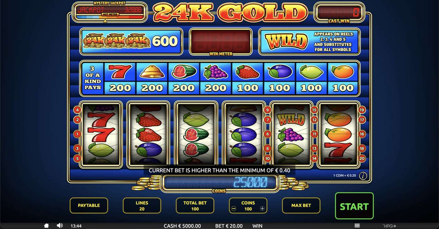 24K Gold: image of main menu