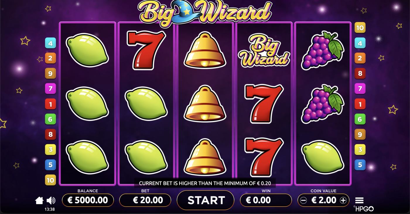 Big Wizard: image of main menu