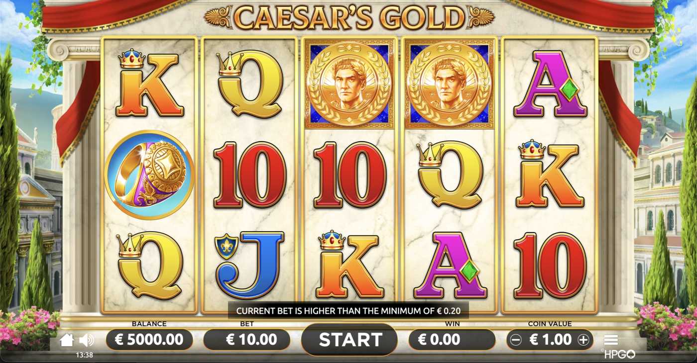 Caesar’s Gold: image of main menu