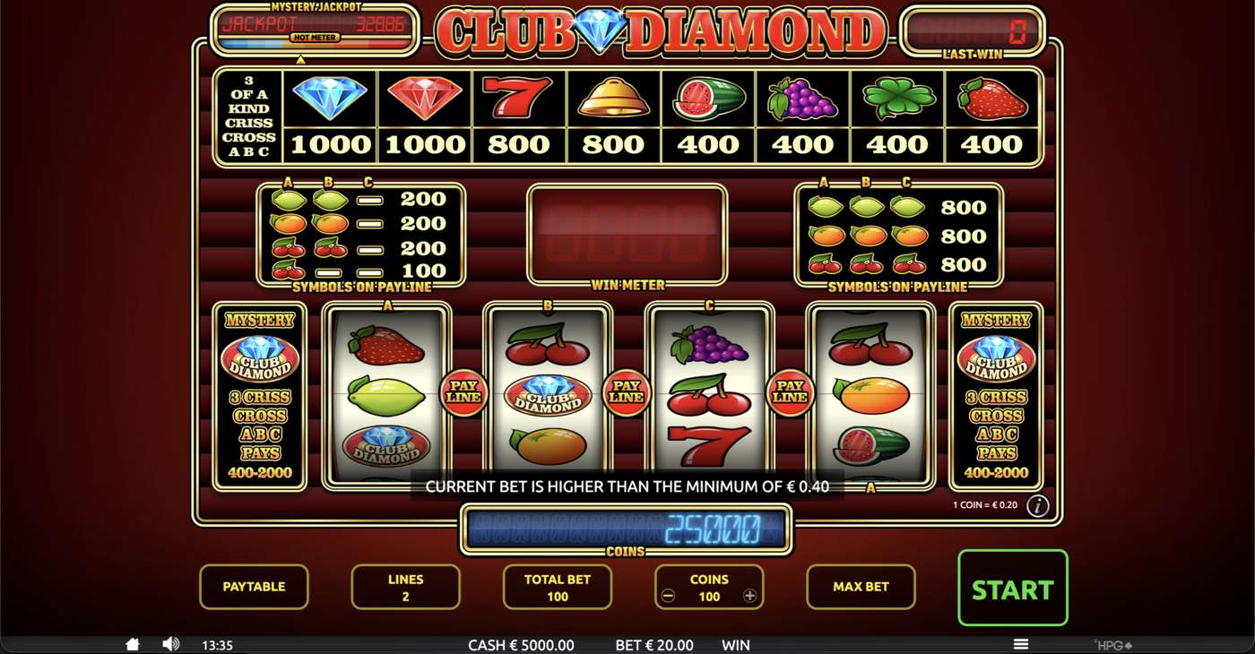 Club Diamond: image of main menu