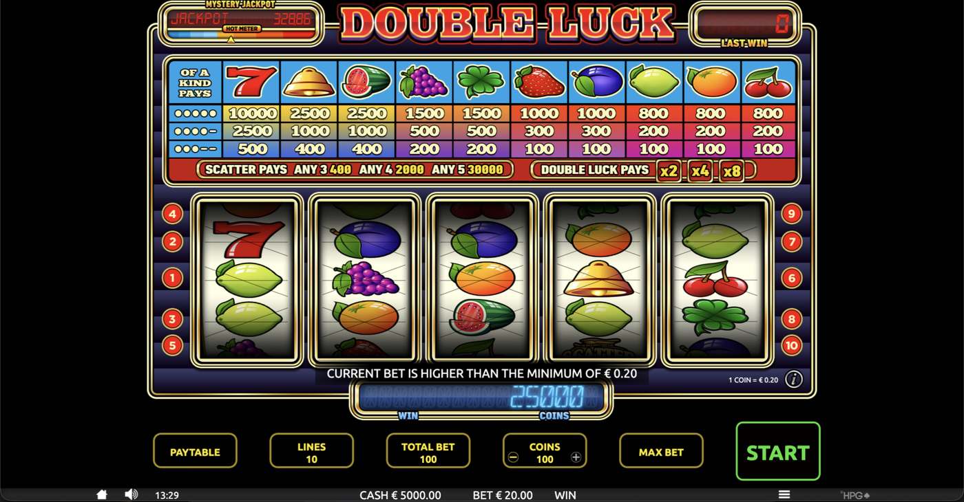 Double Luck: image of main menu