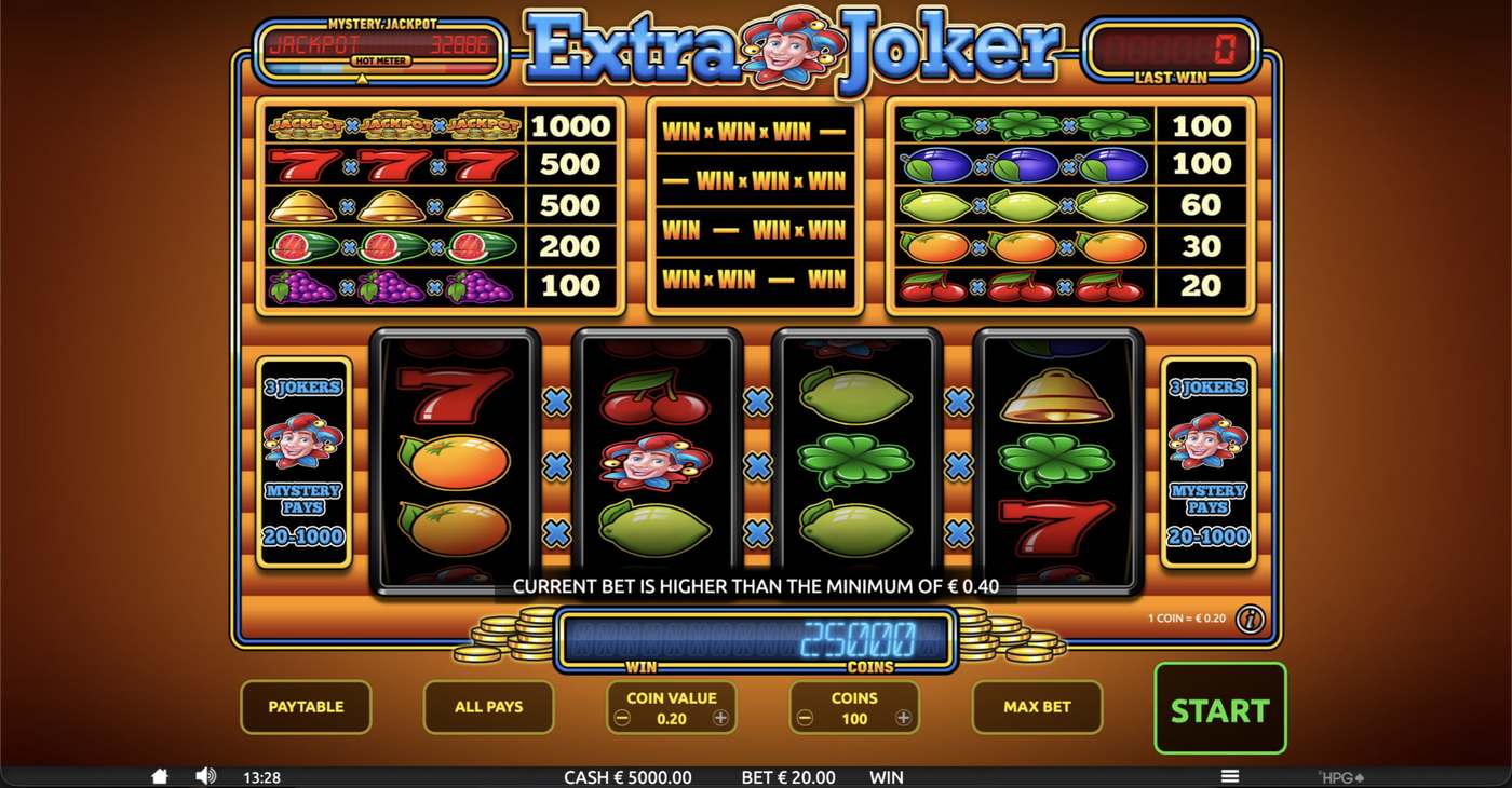 Extra Joker: image of main menu