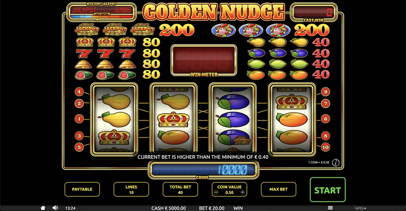 Golden Nudge: image of main menu