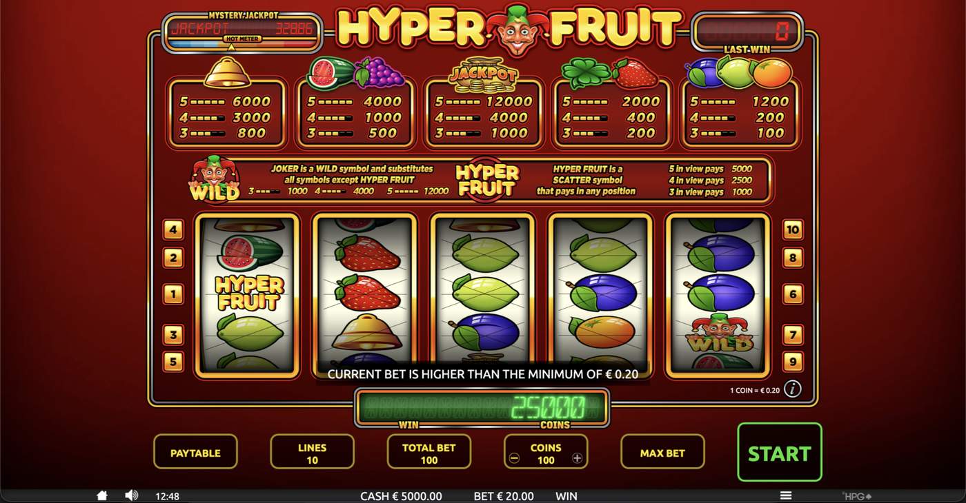 Hyper Fruit: image of main menu