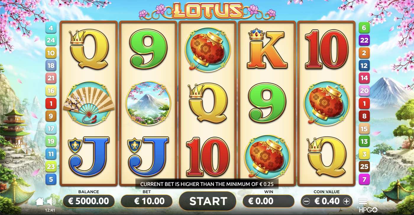 Lotus: image of main menu