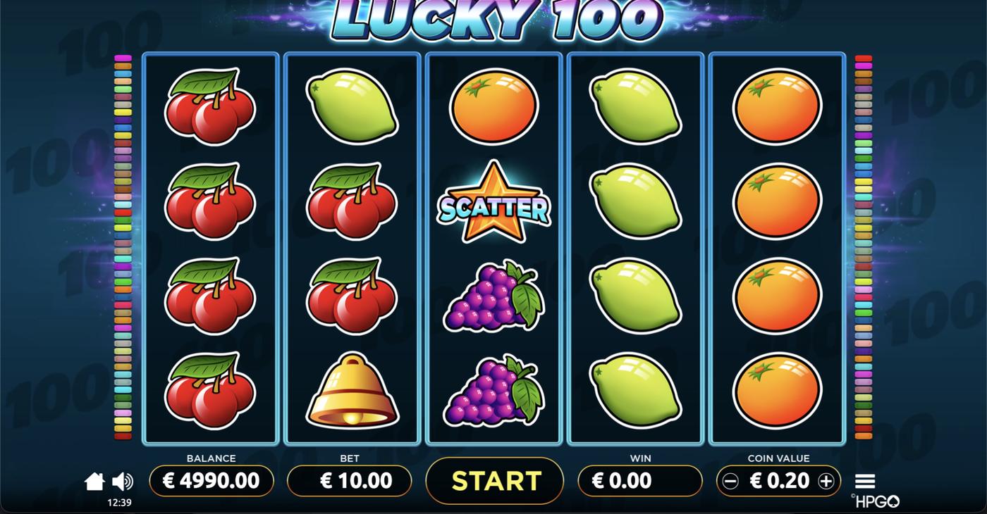 Lucky 100: image of main menu