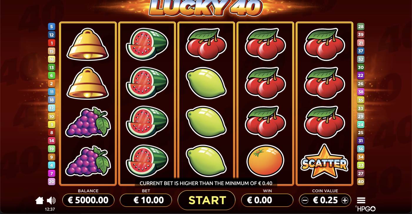 Lucky 40: image of main menu