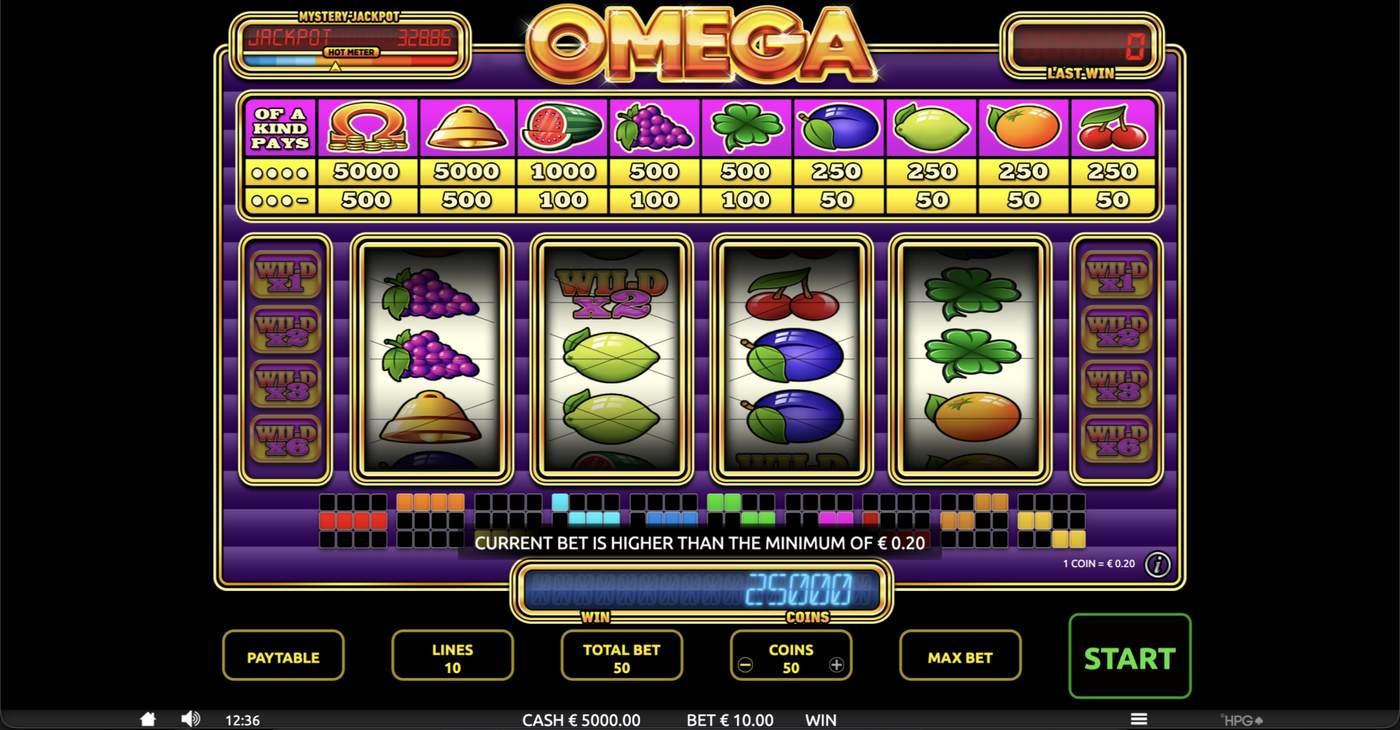 Omega: image of main menu