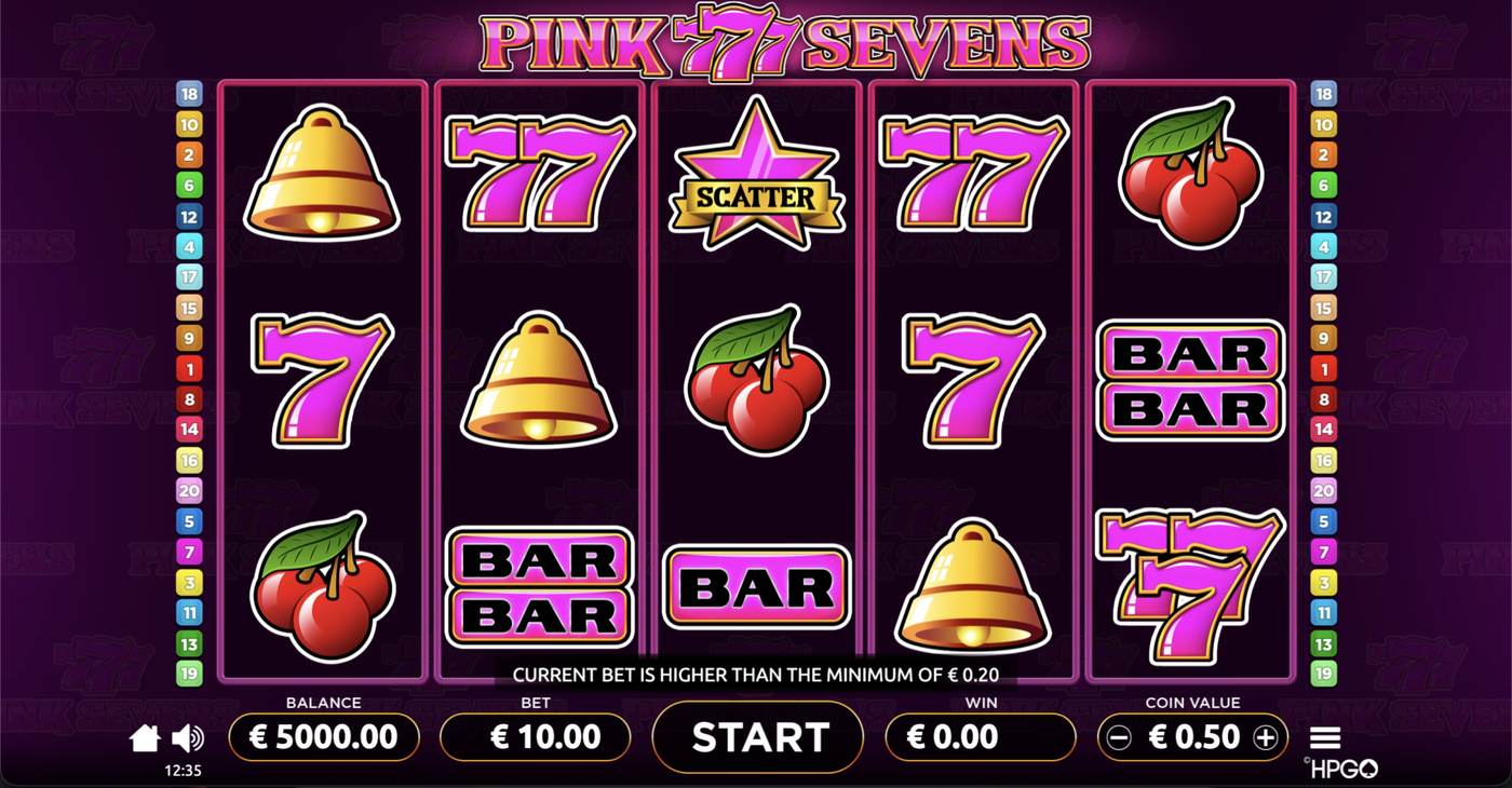 Pink Sevens: image of main menu