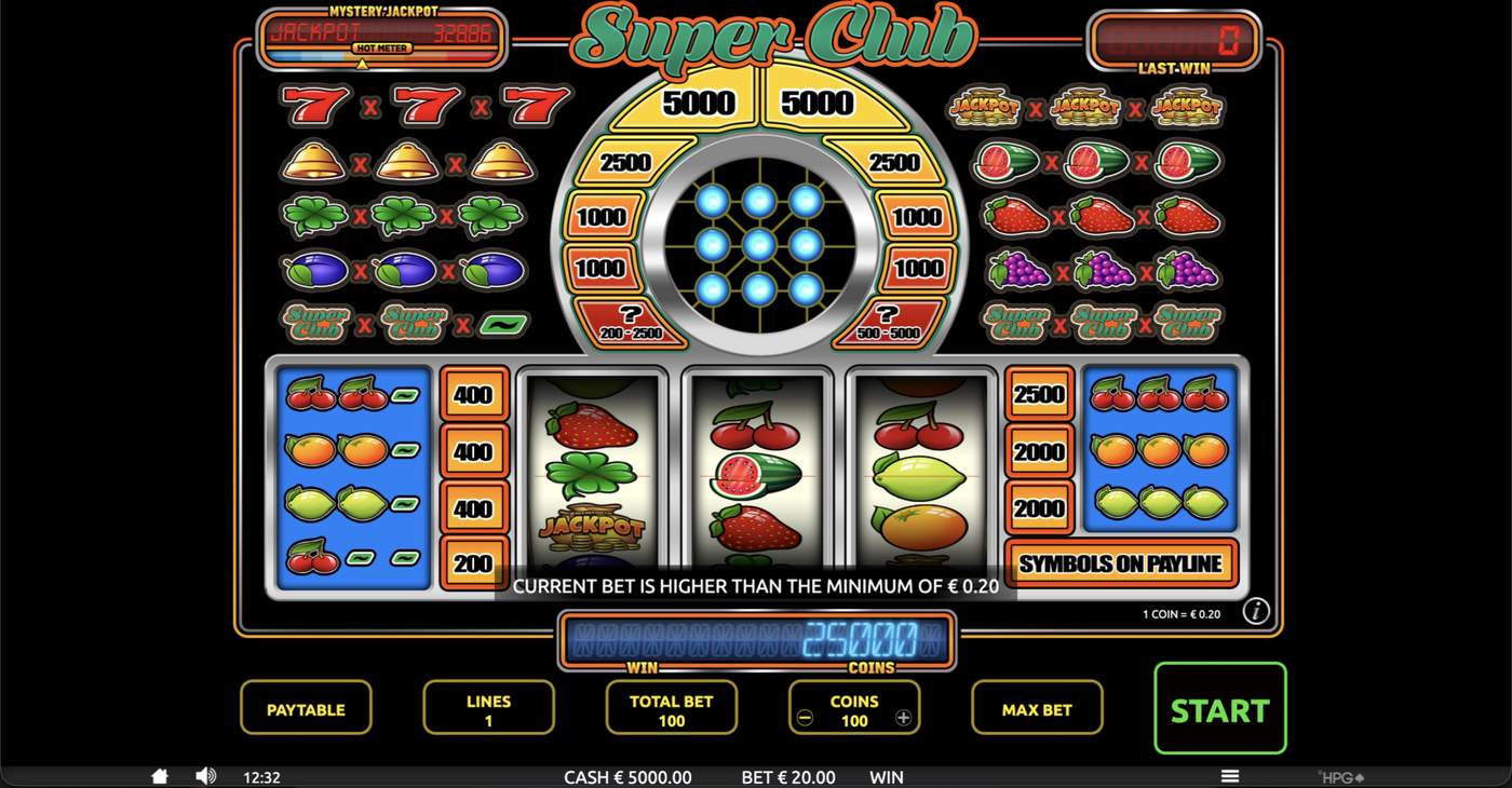 Super Club: image of main menu