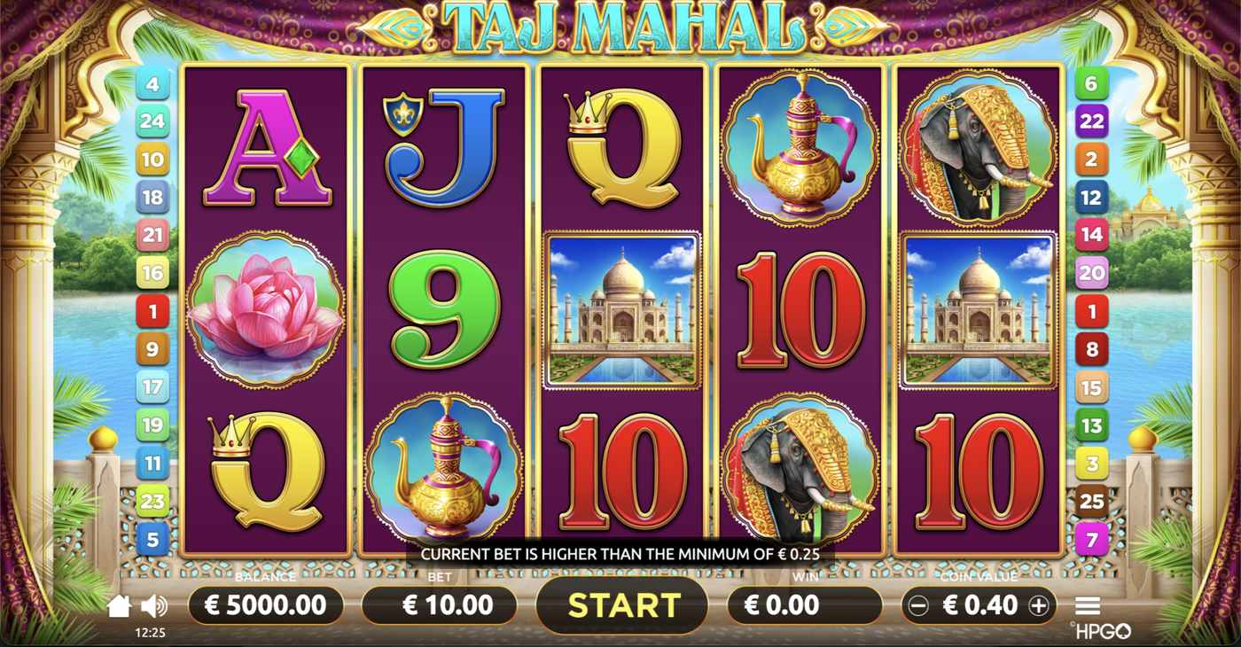 Taj Mahal: image of main menu
