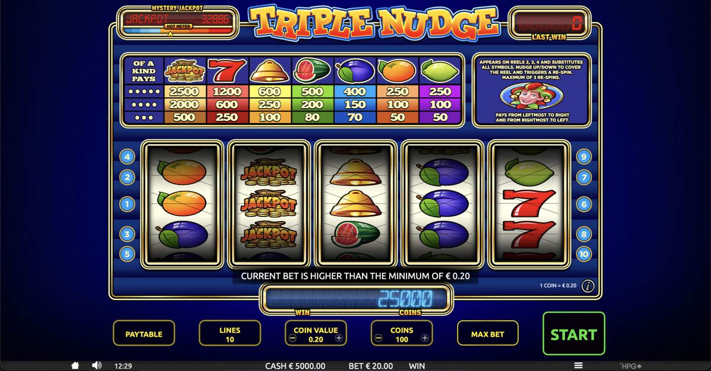 Triple Nudge: image of main menu