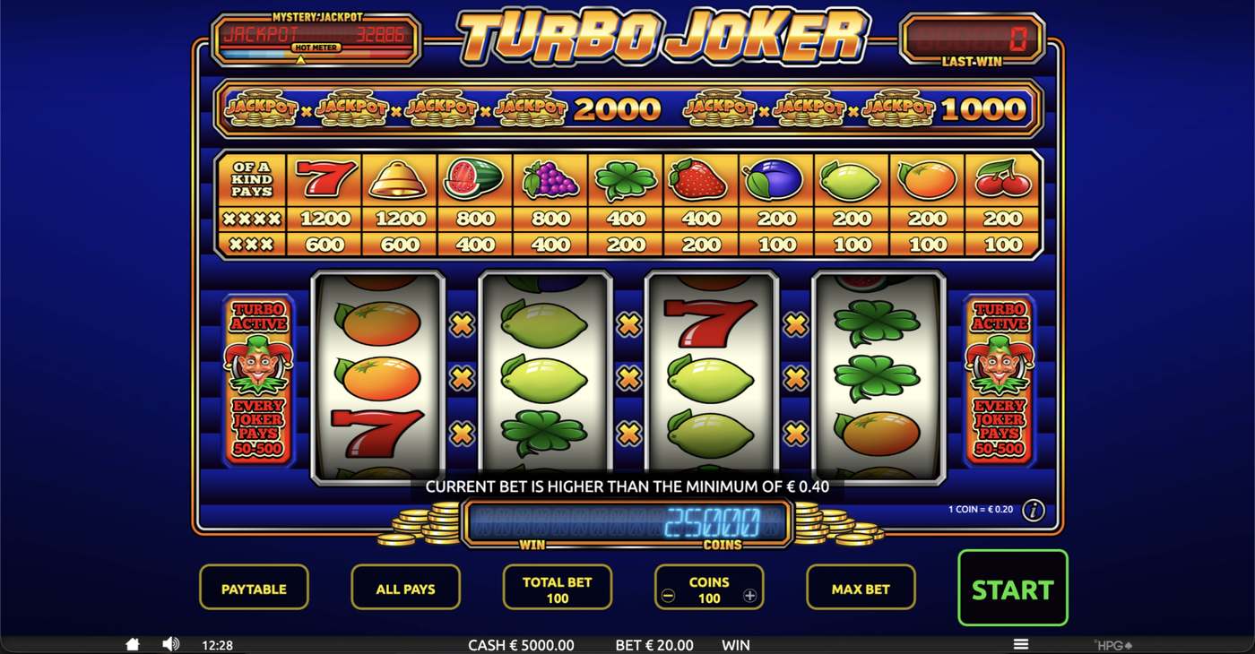 Turbo Joker: image of main menu