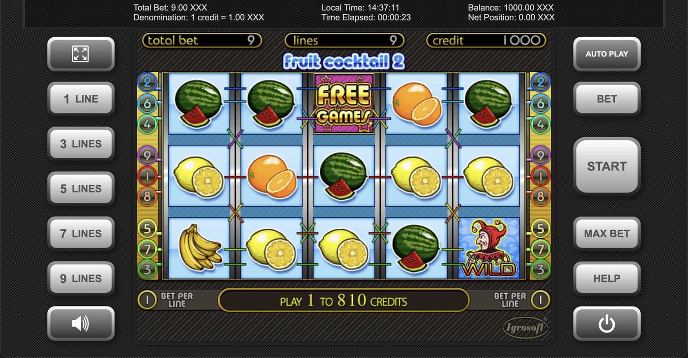 Fruit Cocktail 2: image of main menu