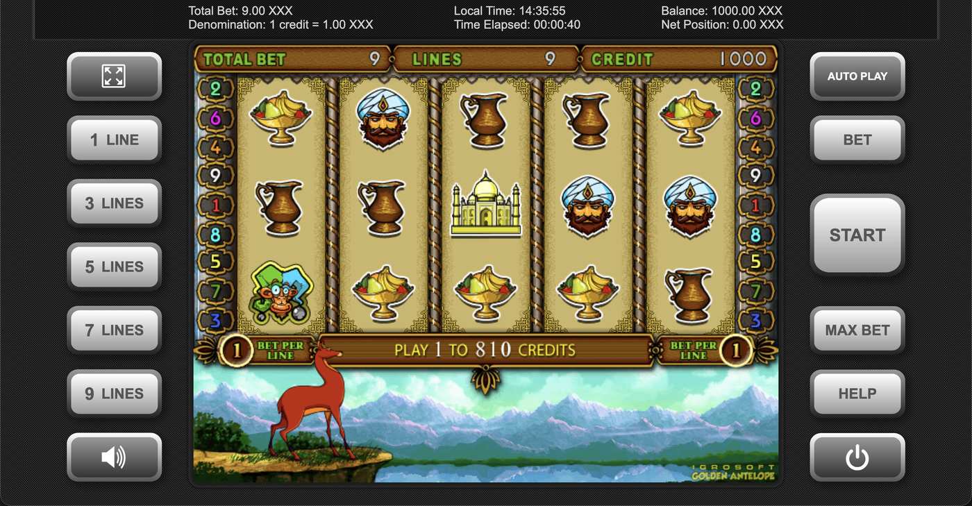 Golden Antelope: image of main menu